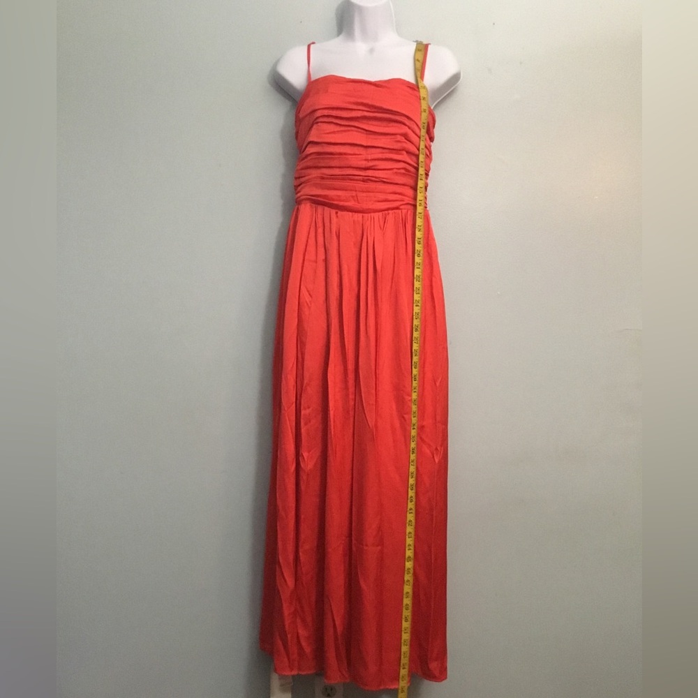 Abercrombie & Fitch Red Ruched Spaghetti-Strap Maxi Dress
